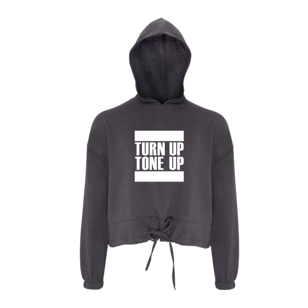 Classic Cropped Hoodie | White Logo