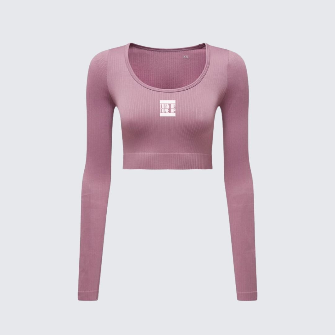 Pink+ White Ribbed Cropped Long Sleeve Top.jpg
