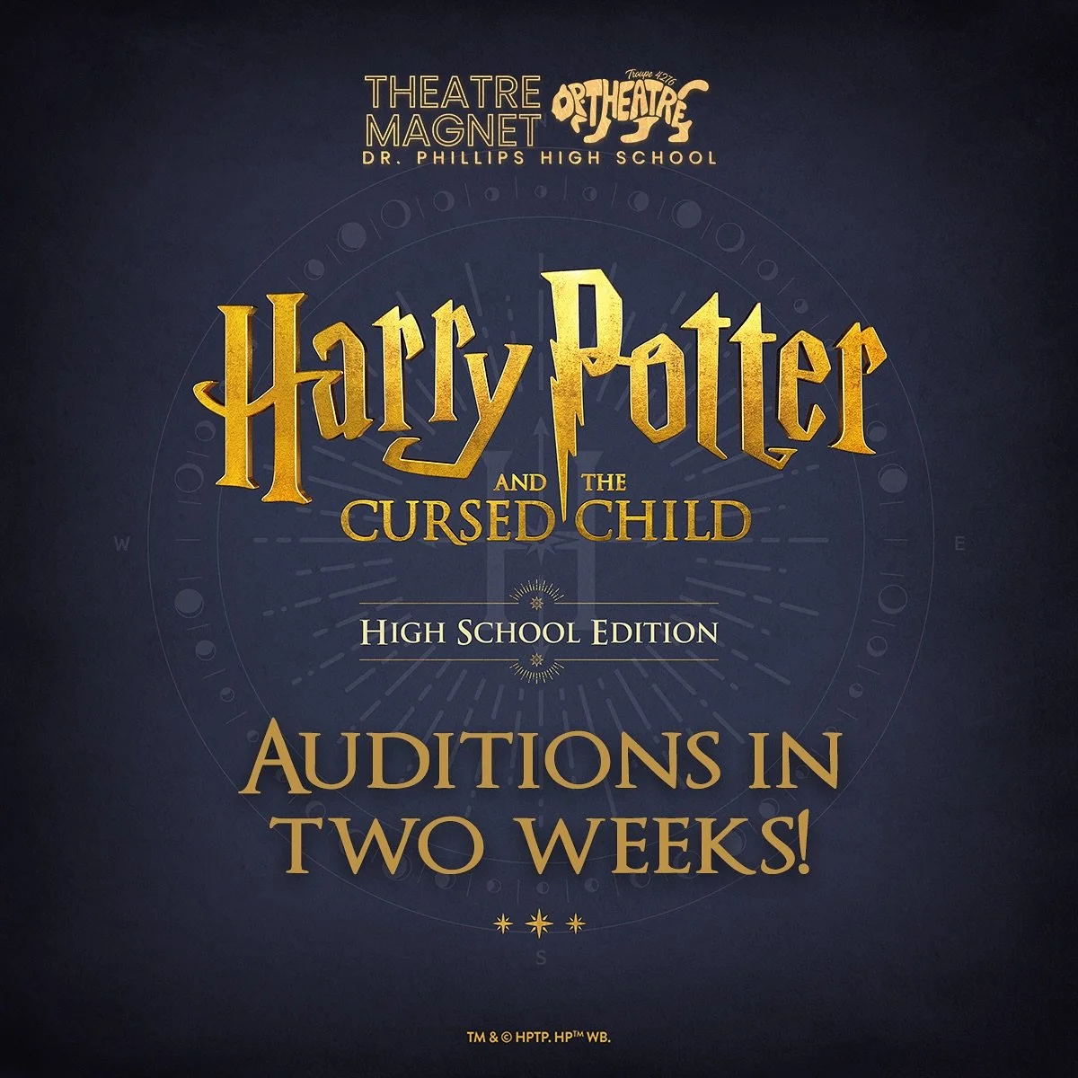 Do you have your monologue ready? Auditions for our fall production will take place after school on Monday, August 19.