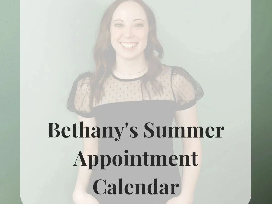 Bethany’s Summer Appointment Calendar