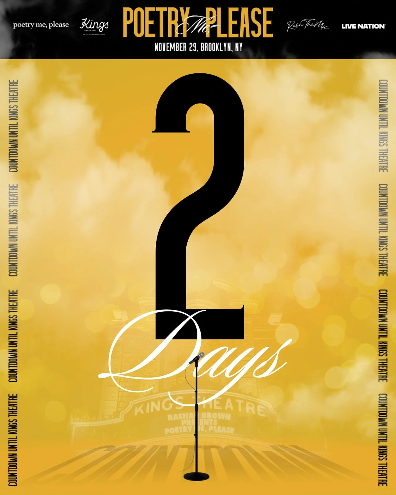 🚨TWO DAYS UNTIL KINGS THEATRE🚨

Get your tickets now on poetrymeplease.com 🎟️

#poetrymeplease #pmpatkingstheatre #fyp