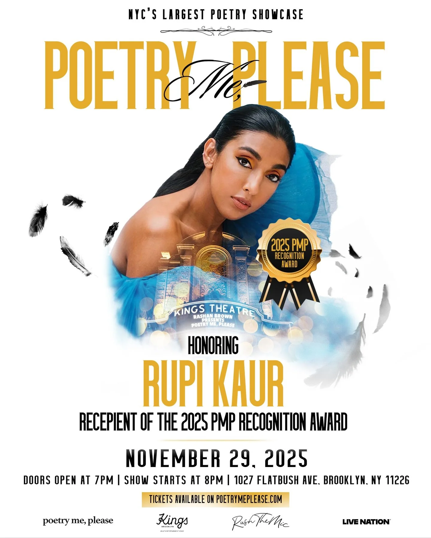✨ A Full Circle Moment ✨ &mdash; @rupikaur_ 

In 2022, our founder opened for Rupi Kaur on the Kings Theatre stage. It was his first time performing there&hellip; and the night that sparked the vision for what poetry me, please could become.

Now, th
