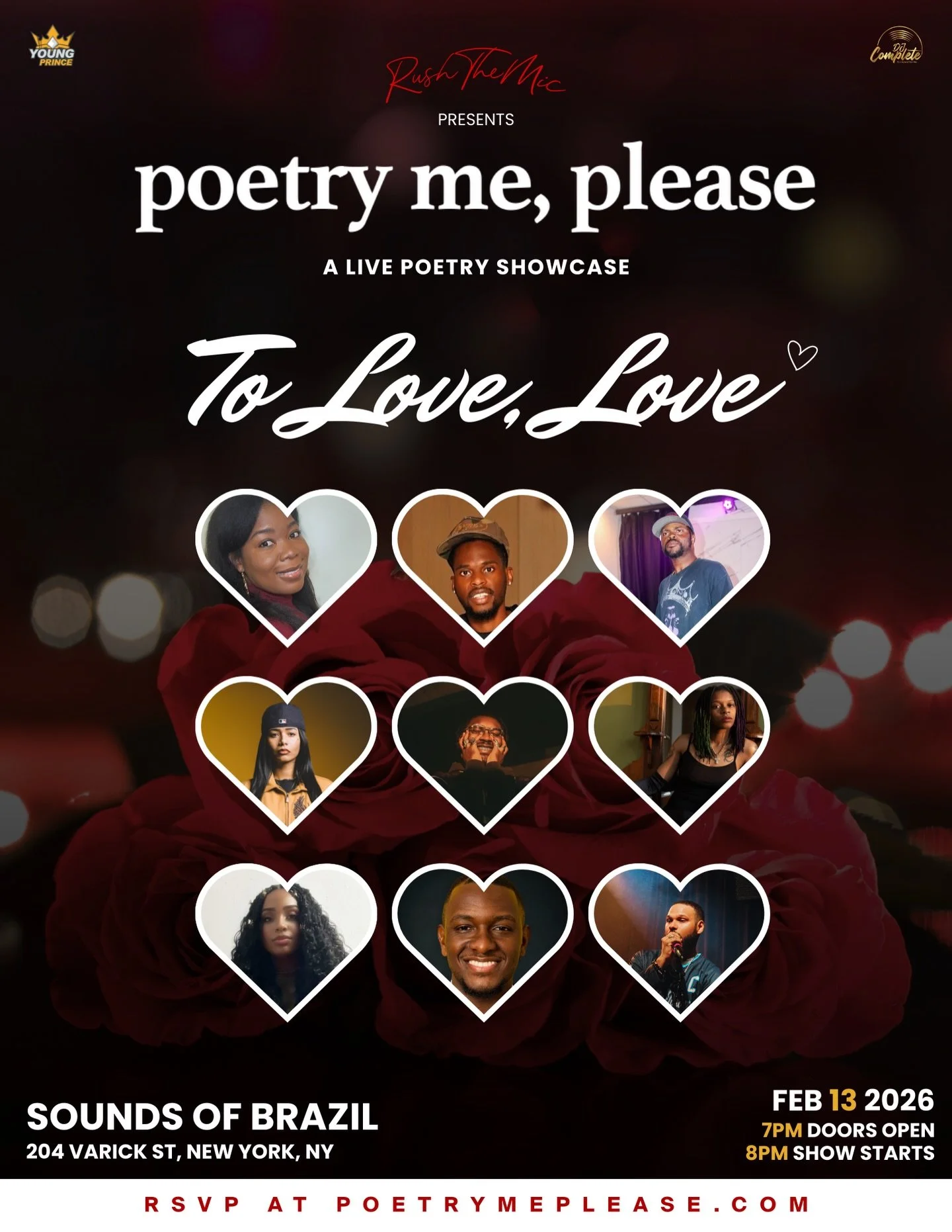 This Friday 2/13 at 7PM, we&rsquo;re celebrating love that uplifts 🤍

Here&rsquo;s the lineup for &ldquo;To Love, Love&rdquo; live at @sobsnyc 🎙️

Secure your seat on poetrymeplease.com (link in bio) 🎟️

#poetrymeplease #valentinesday