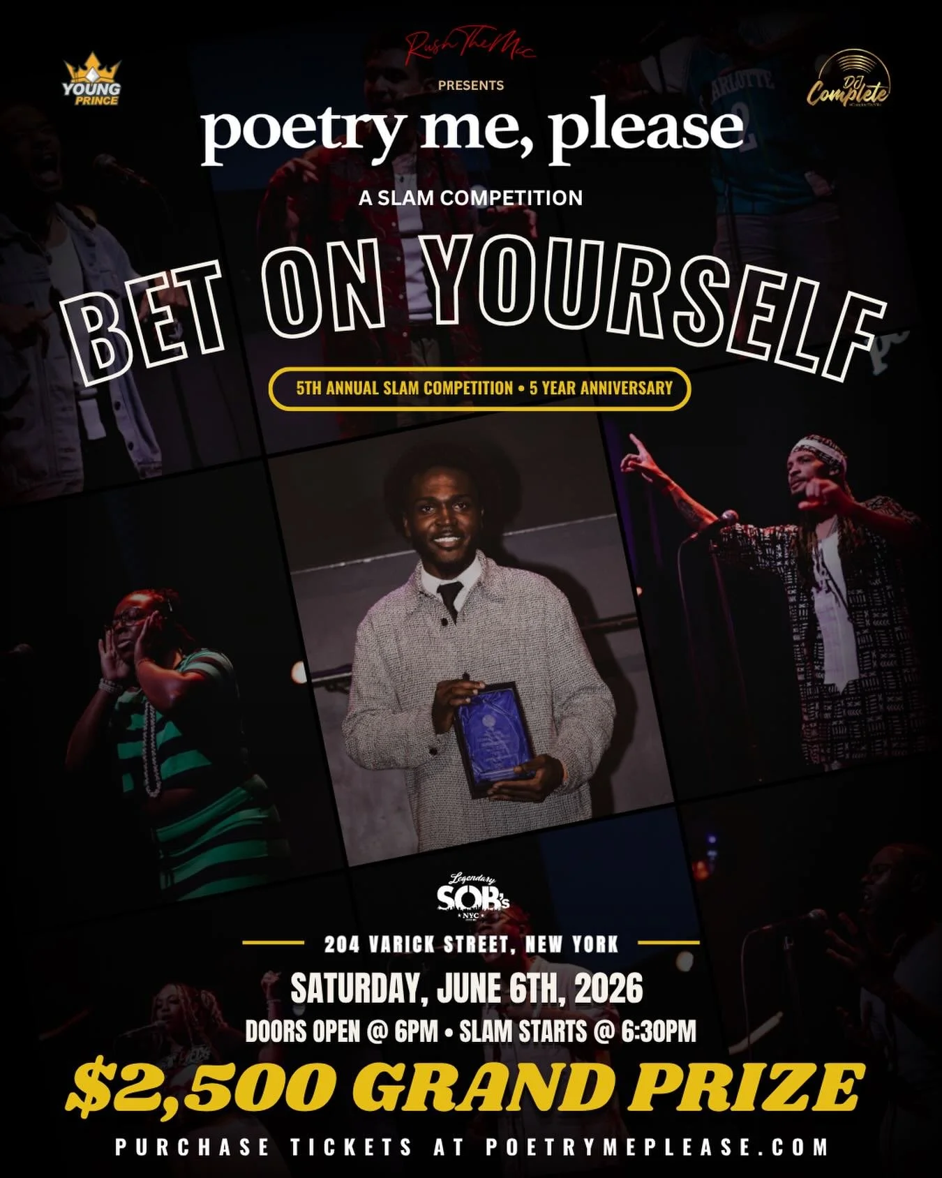 JUNE 6TH. THE MIC IS WAITING. 🎙️🔥

Our 5th Annual Slam Competition is almost here. Submissions are closed, the lineup is locked, and the performer announcements are coming soon.

Get your tickets now at poetrymeplease.com 🎟️

#spokenword #slampoet