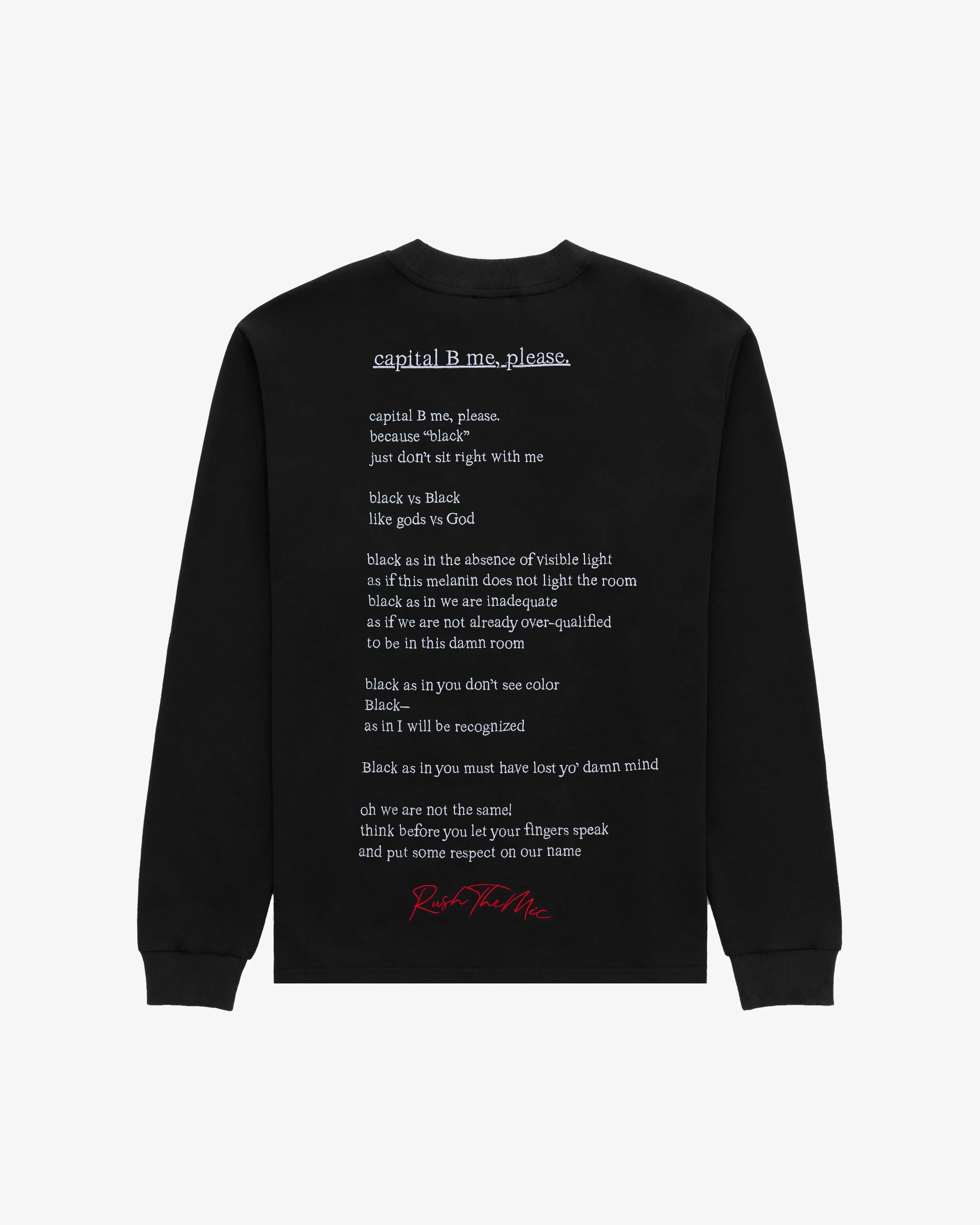 capital B me, please. | shirt