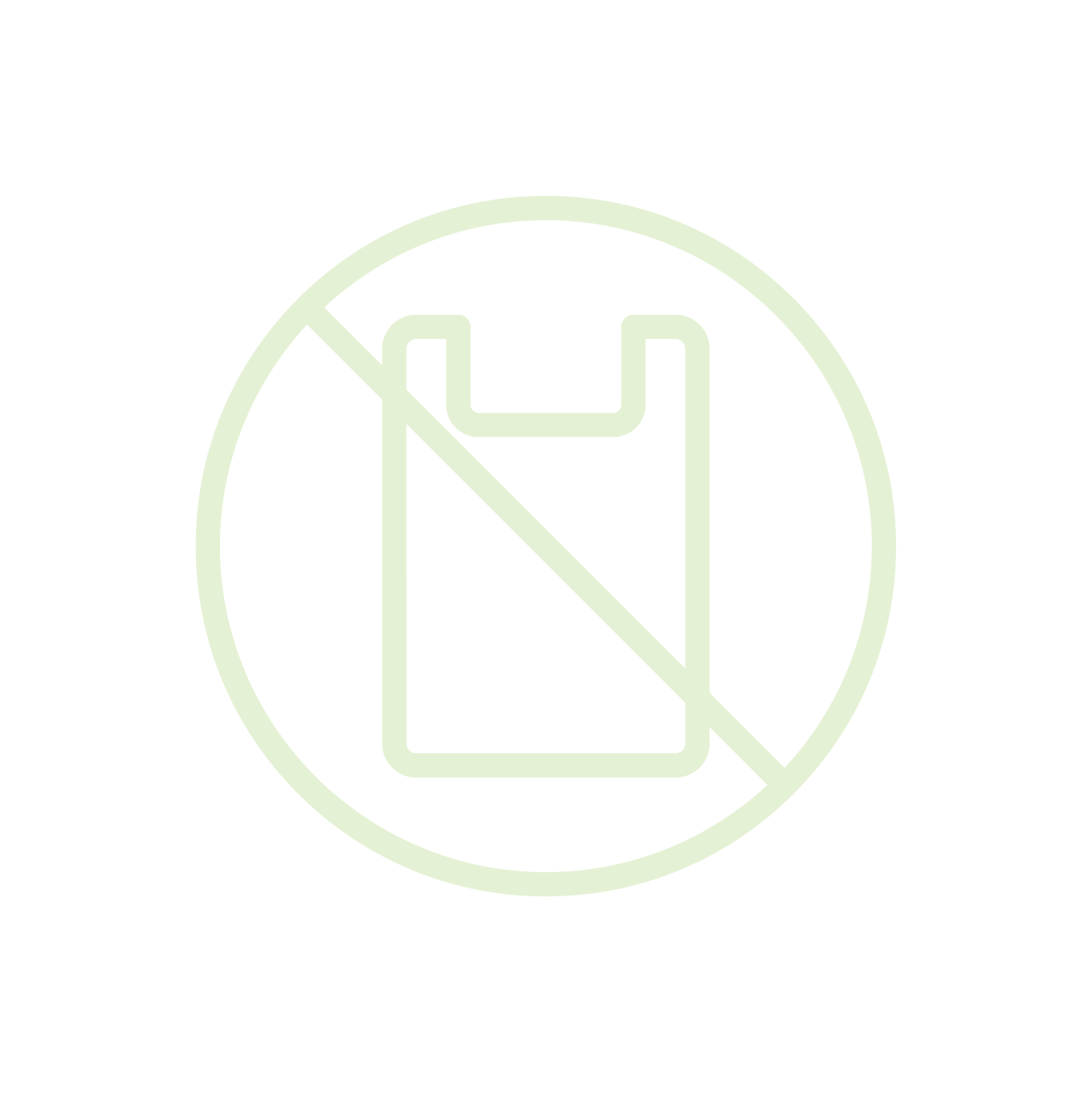 No smoking or alcohol consumption icon with a crossed-out drink symbol.