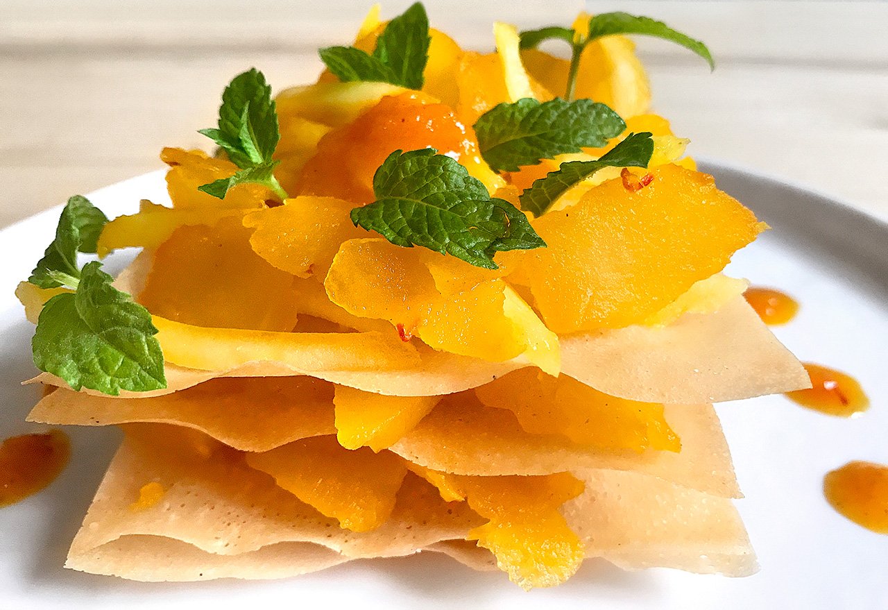 Mille feuille de pommes au safran