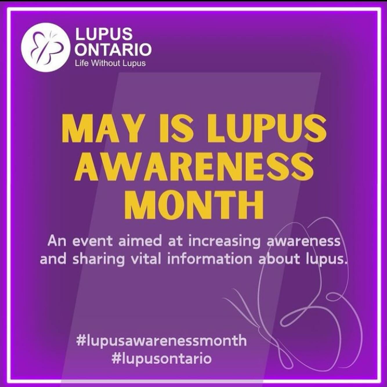 May is Lupus Awareness Month!

I was diagnosed with Lupus in 2010 after having full body pain for over a year. We now also know that my first lupus flare was in 2002 when I went through a year of crazy symptoms that no doctor could figure out. Irregu