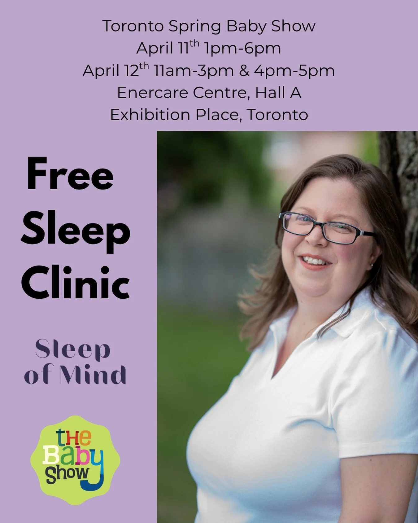 Do you need help with your baby or toddler&rsquo;s sleep? Come on out to The Baby Show in Toronto at the Enercare Centre, Hall A, Exhibition Place for a FREE 15 minute sleep consult with me at the Sleep Clinic put on by Sleep of Mind. @sleepofmind.co