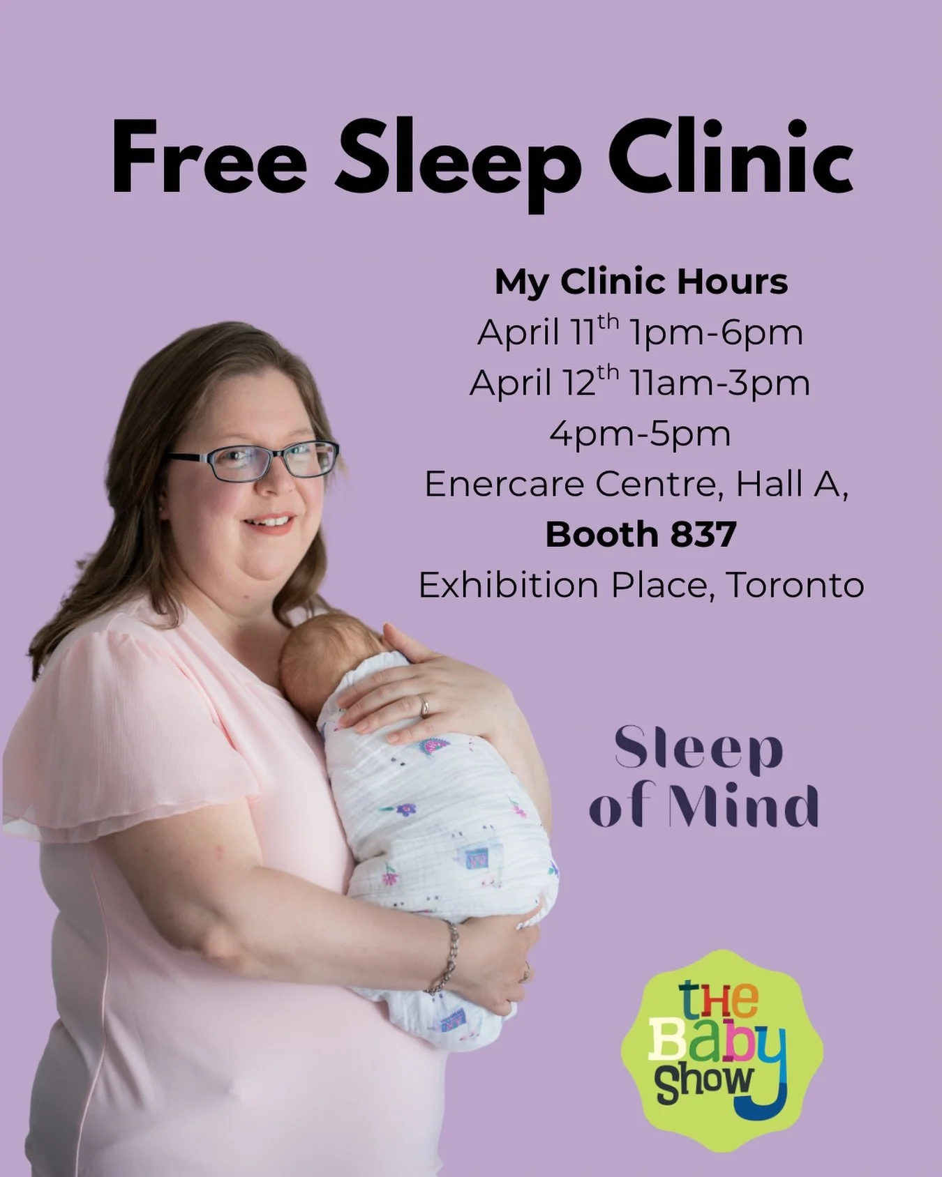 Today&rsquo;s the day! Come on out to The Baby Show in Toronto at the Enercare Centre, Hall A, Exhibition Place, booth 837 for a FREE sleep consult with me at the Sleep Clinic put on by Sleep of Mind. @sleepofmind.co 

After the show you will be emai