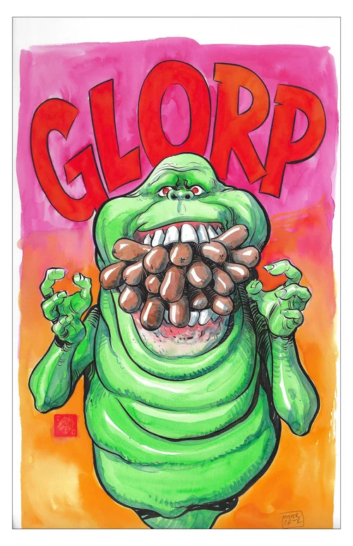 Tyler Crook | Ghostbusters - Slimer - Watercolor Illustration | Tyler Crook