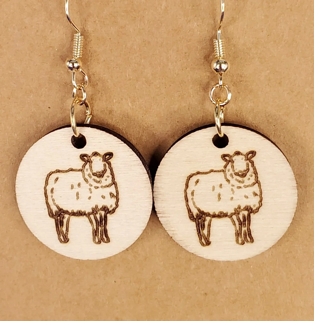 Sheep Earrings Standing Forward