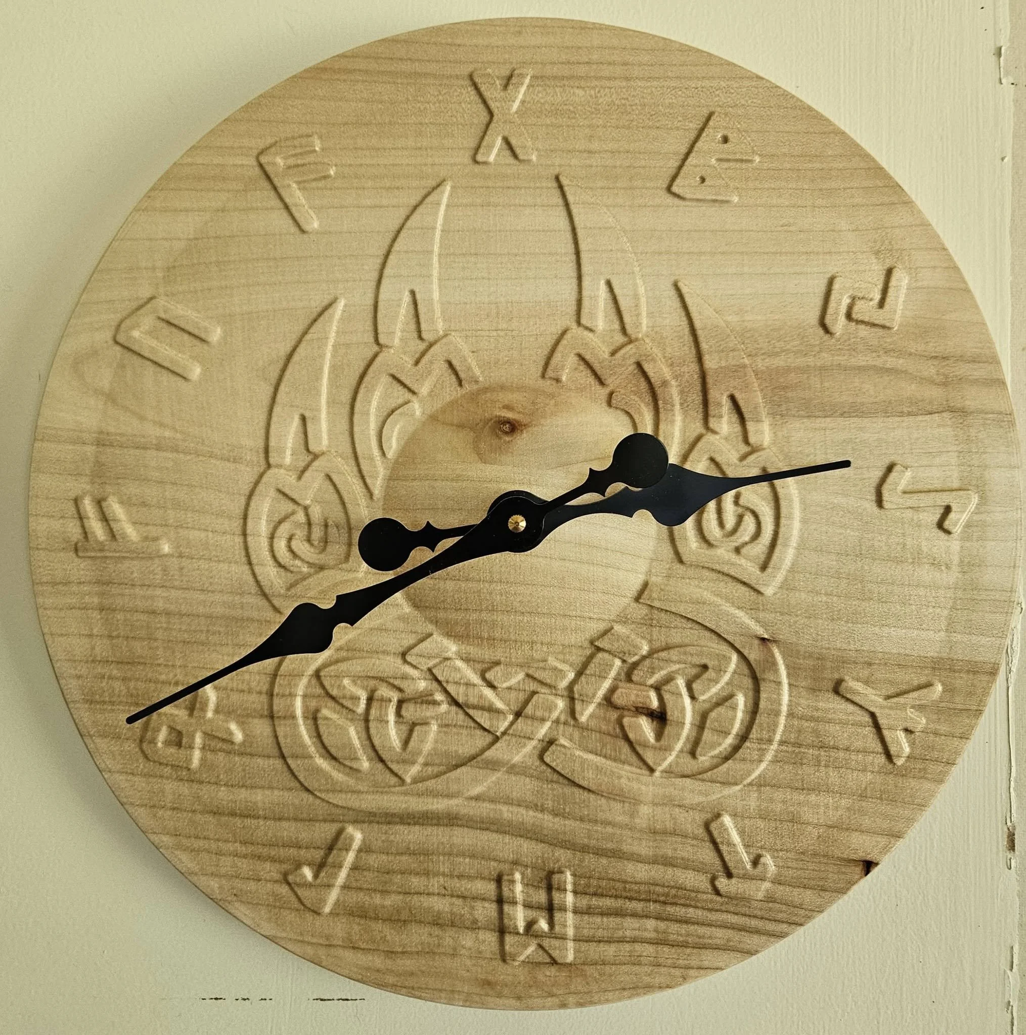 Bear Paw & Runes Clock