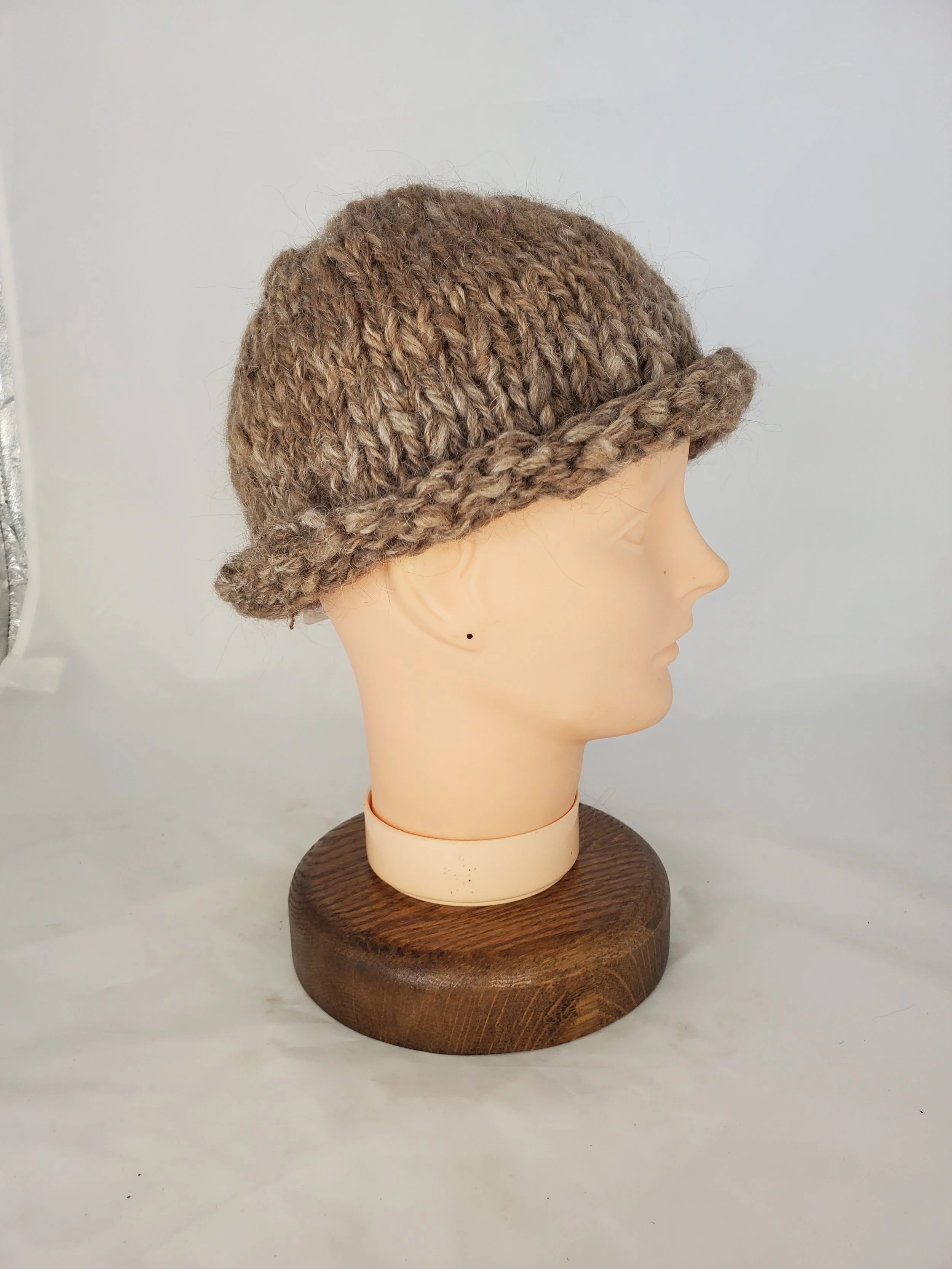 Hand Knit Rolled Brim Hat