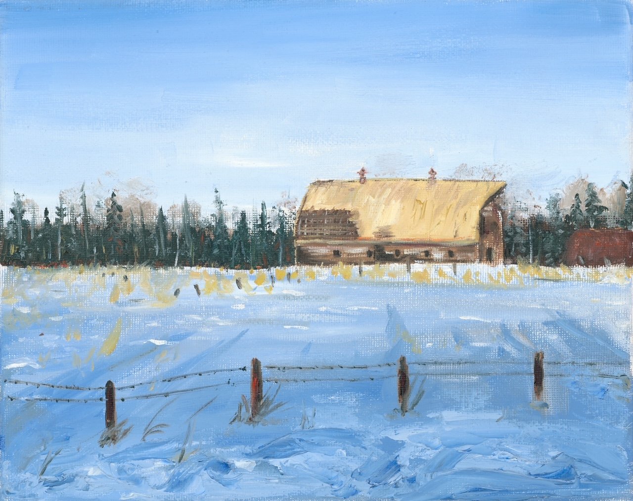 Barn + January Sky
