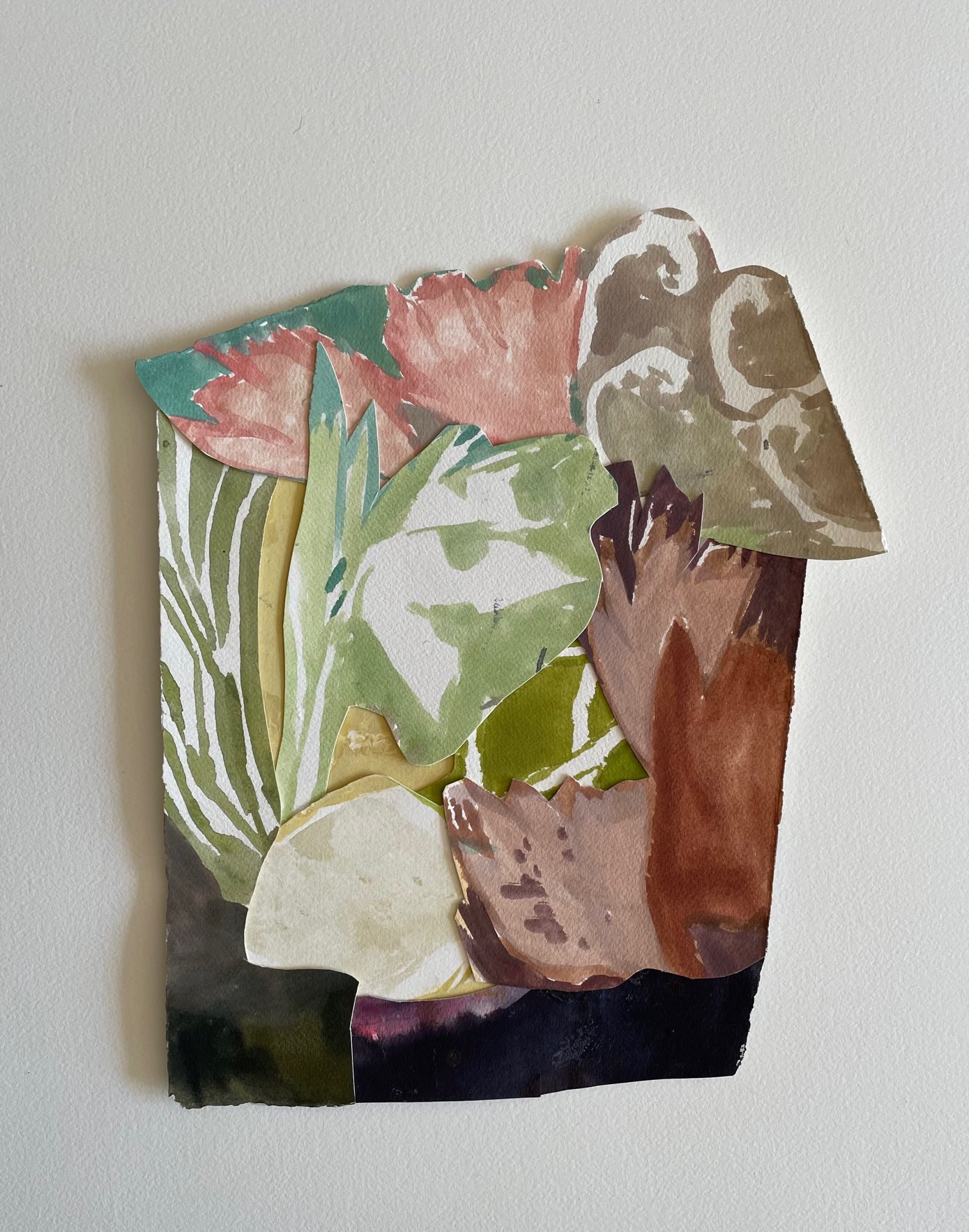 Groundcover 2 
12.5 x 9 in., mixed media collage on shaped paper