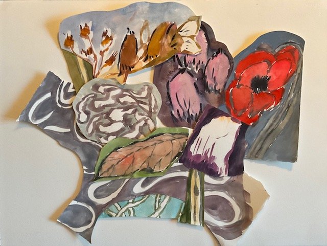 Ephemera 1 
16 x 20 in., mixed media collage on shaped paper
