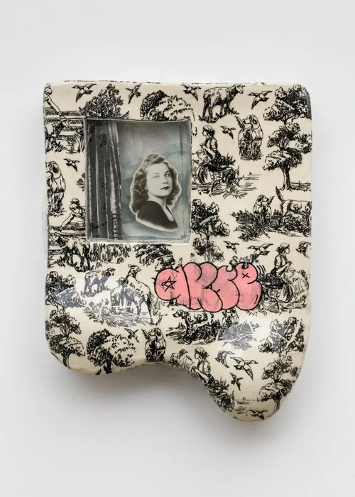 Through The Looking Glass 1 / Artist: Kristen St. Claire / 10" x 8" x 2” / $475 / Ceramic, Resin, Found Objects