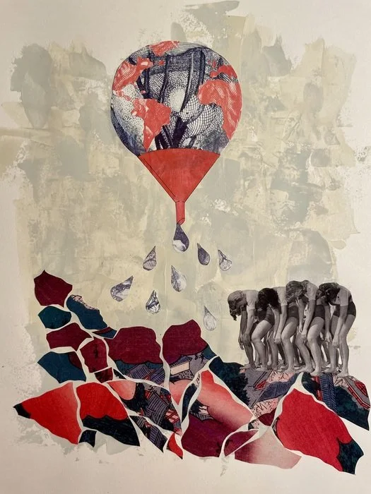 Exhausted / Artist: Cristina Rodriguez / 14" x 10" / $575 / Mixed-media collage,
vintage photos on watercolor paper
