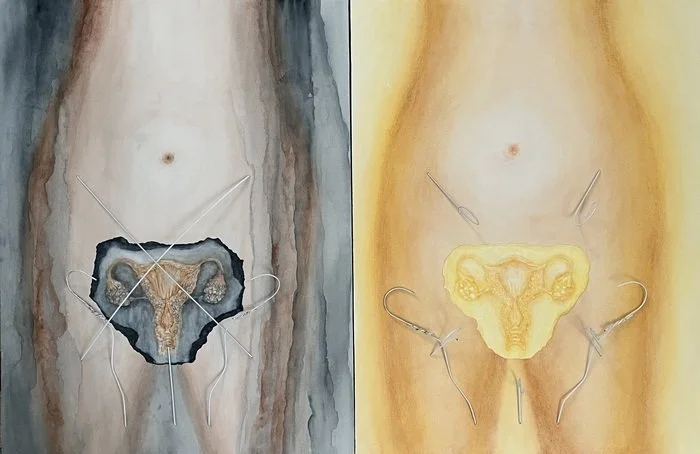 VILIFICATION DENIED / Artist: Ann Drewry / 24" x 18" / $800 / Watercolor and Wire