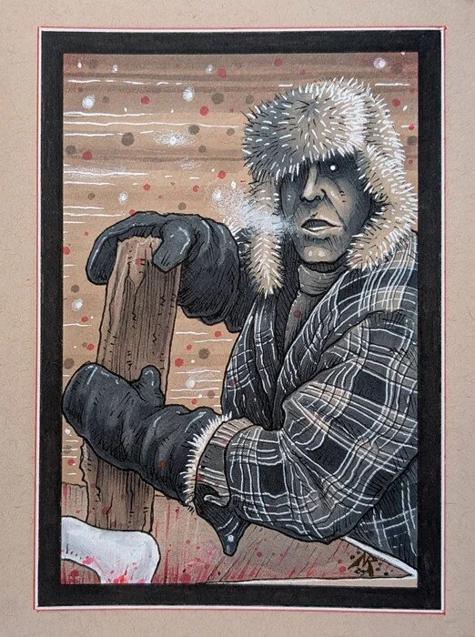 "Wood Chipper" / Nate Russell / 8.27" x 5.83" / $95 for 1, $175 for 2, $250 for 3
