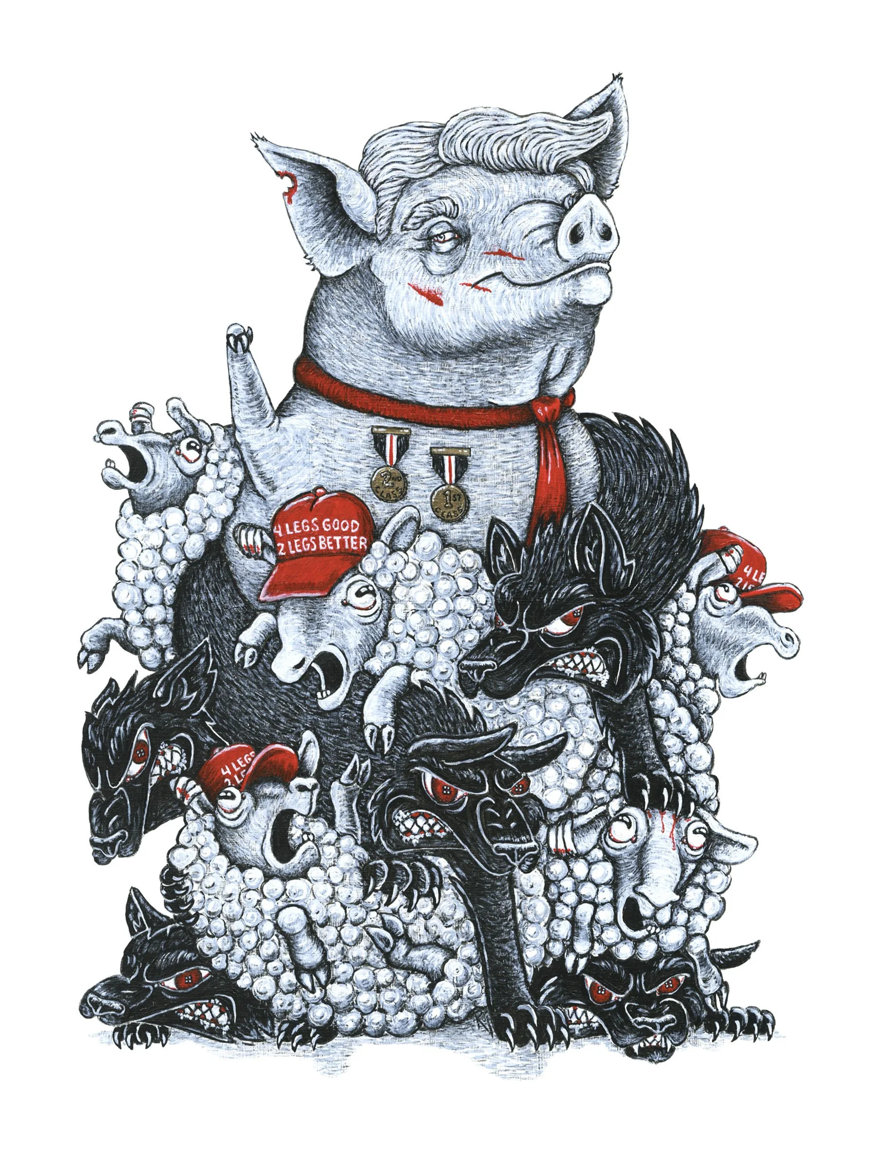 ANIMAL HERO / Artist: Roj Cooper / 17" x 21" / $395 / Print of Acrylic on Board