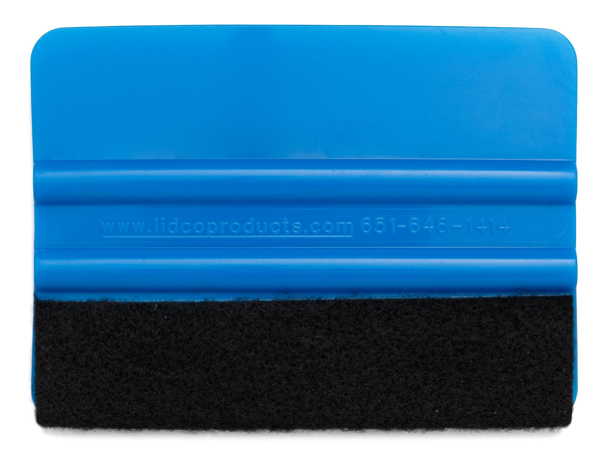 4" Lidco Standard-Weight Felt Edge Wrapped Squeegee - blue - item # 6101