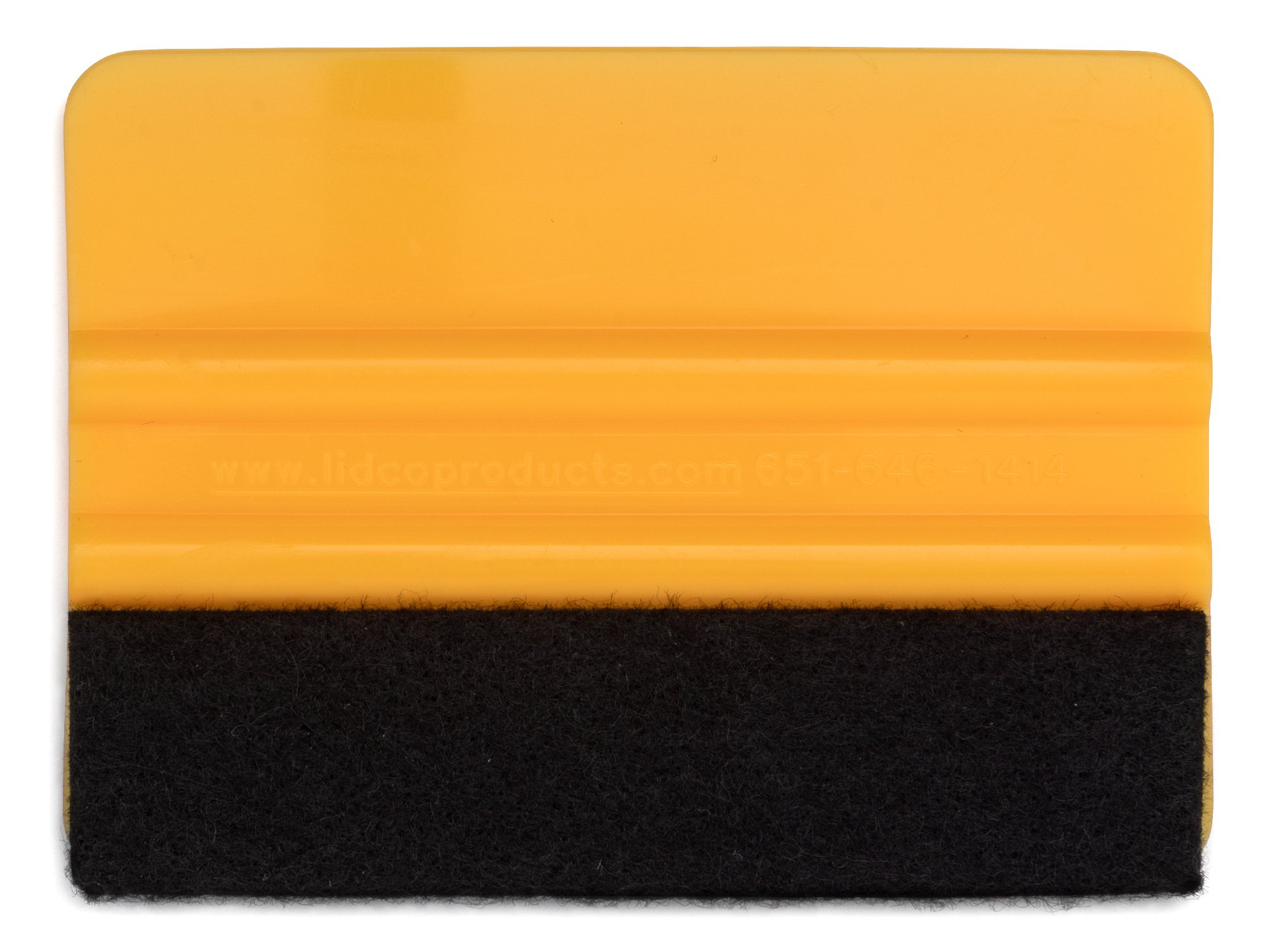 4" Lidco Standard-Weight Felt Edge Wrapped Squeegee - yellow - item # 6102
