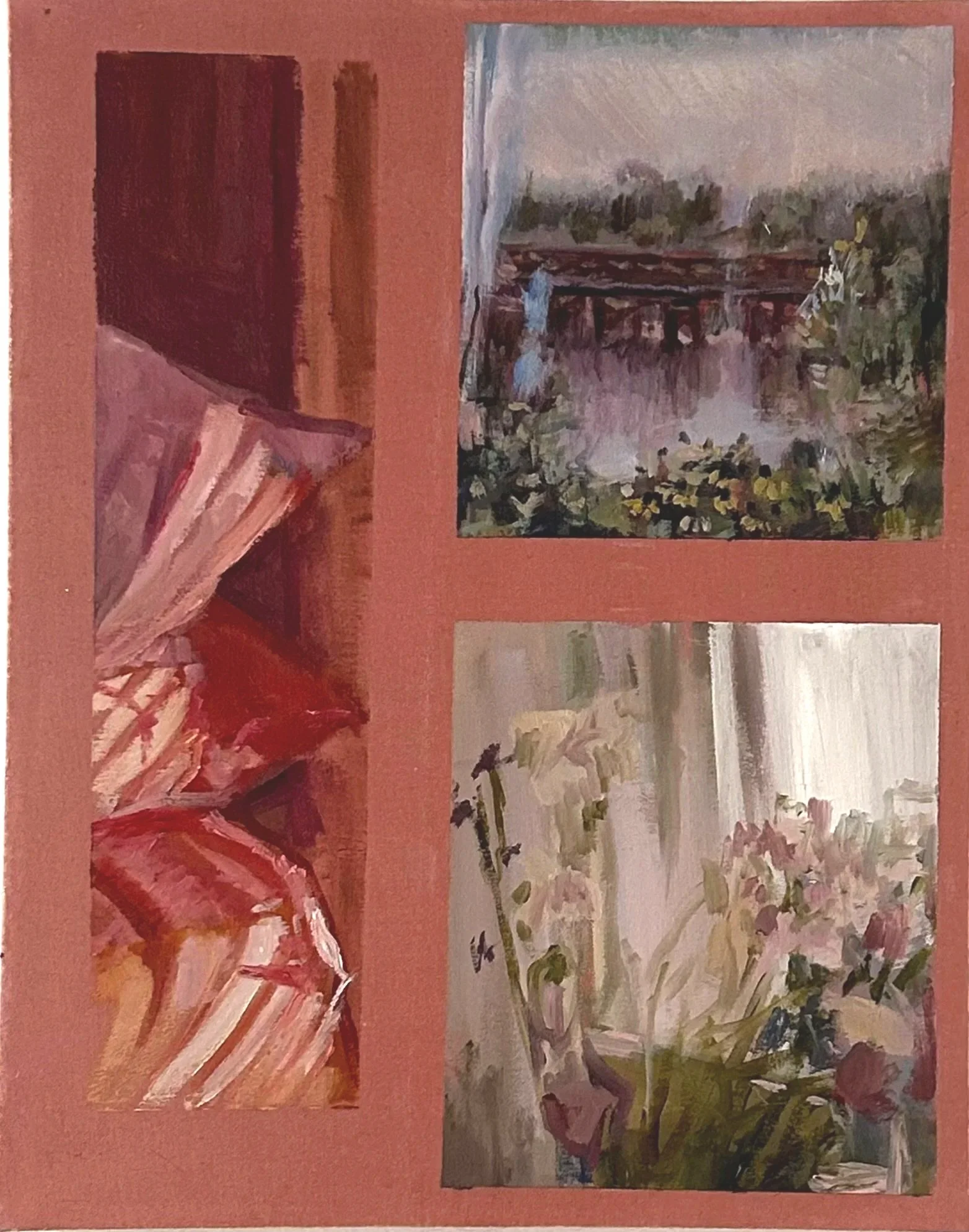 day’s dream, oil on bedsheet, 11 x 14 inches.