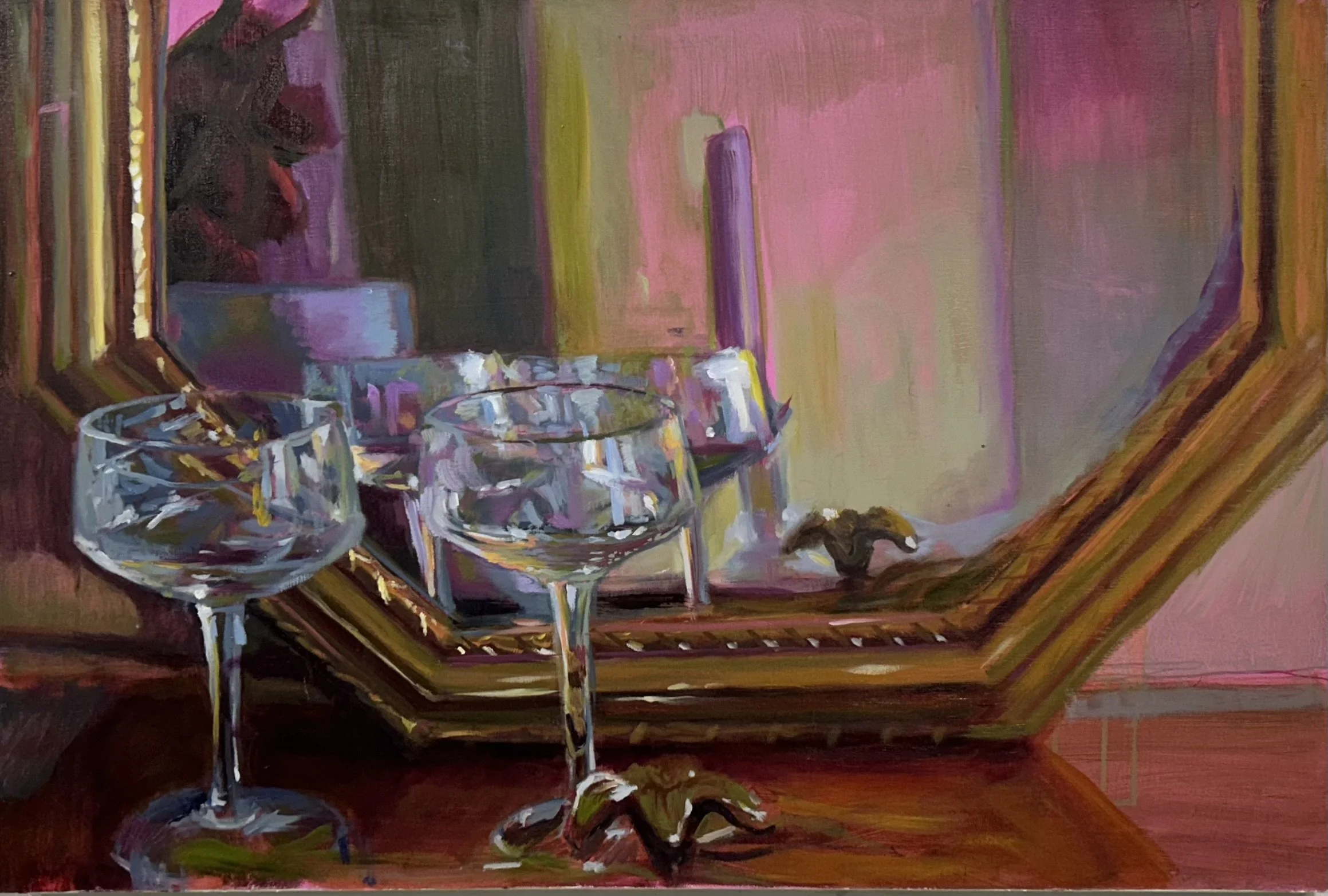 two, oil on canvas, 24 x 36.5 inches.