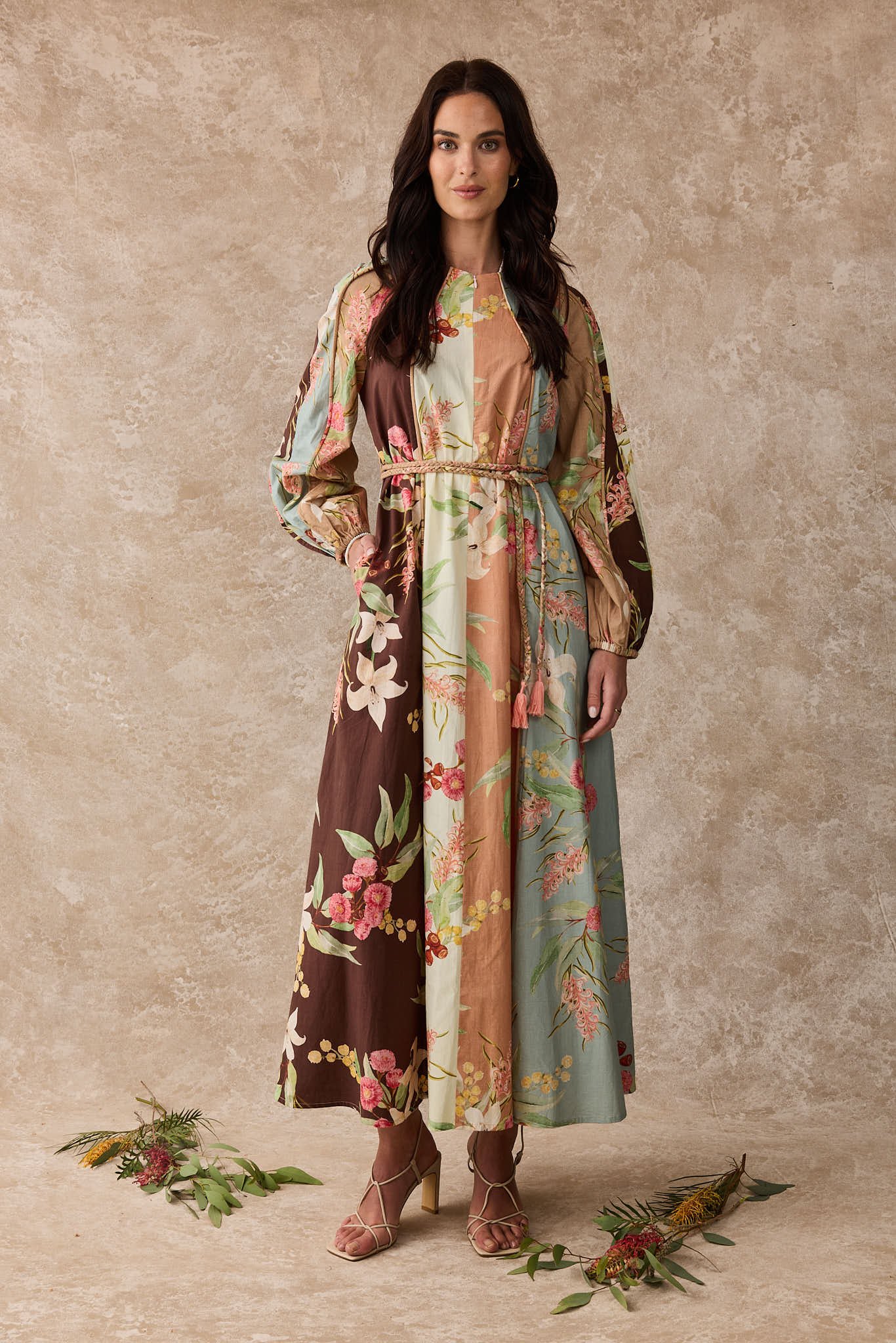 Wattle Cotton Panel Maxi Dress