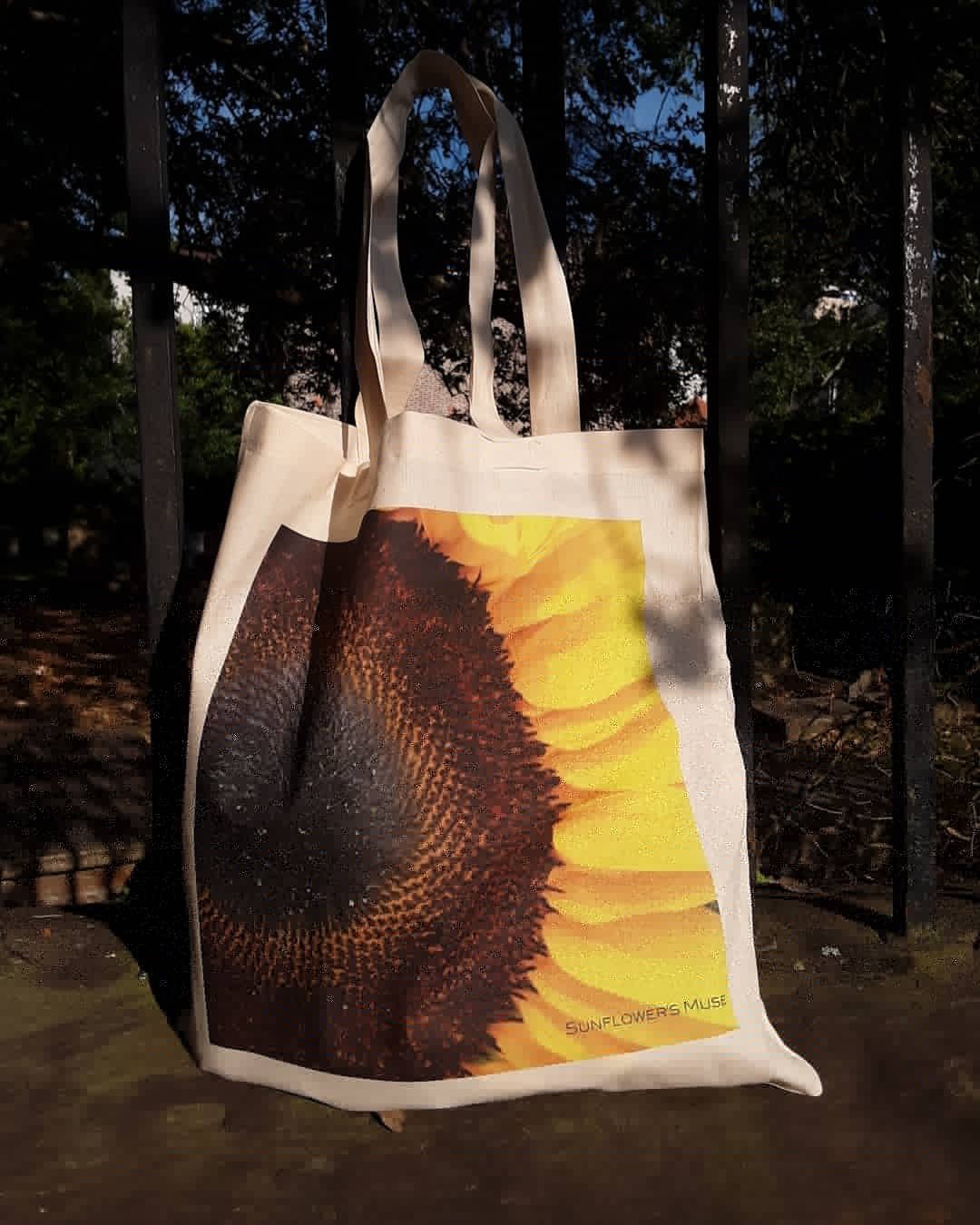 Reusable Sunflower tote bag.