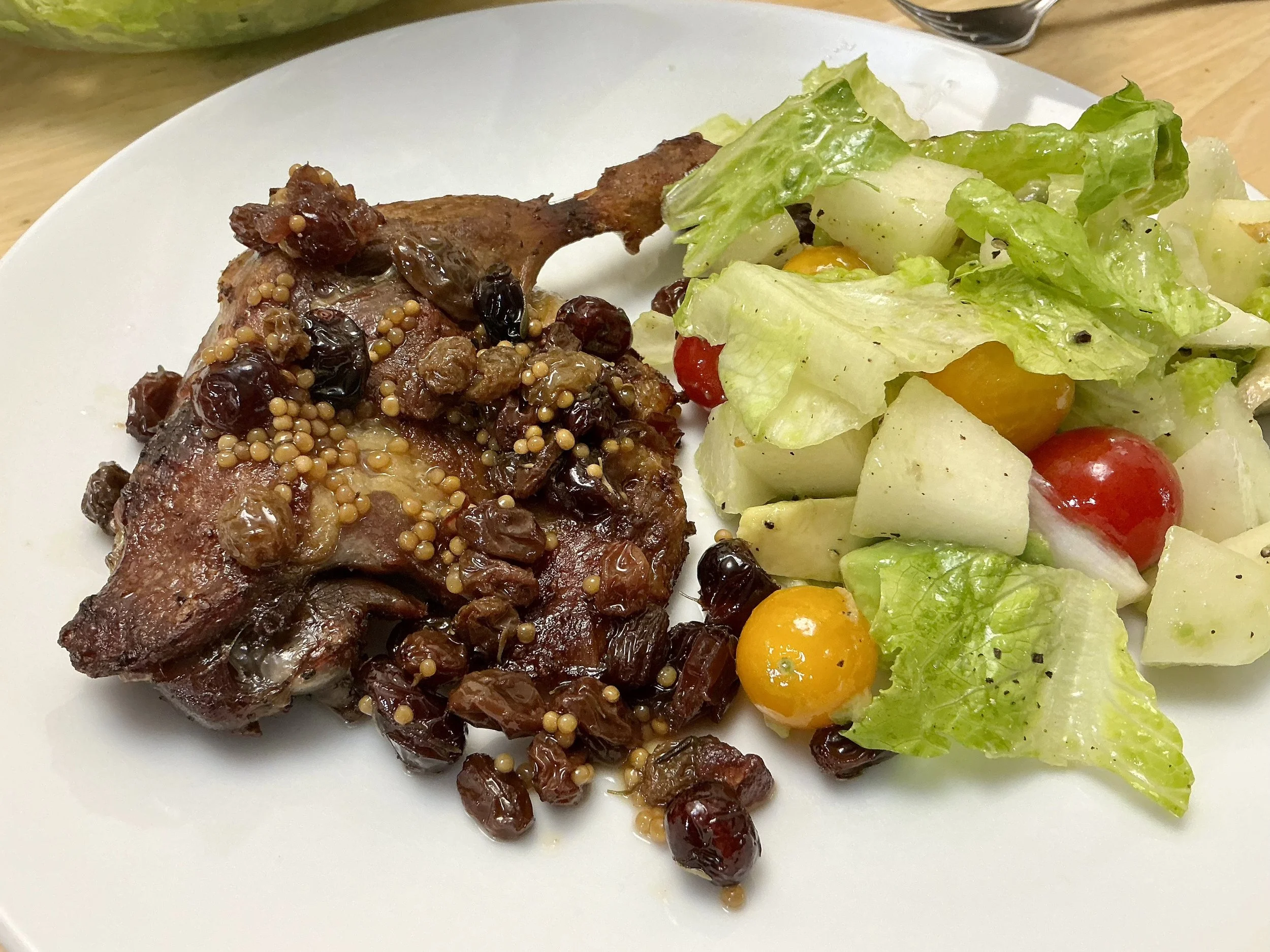 Duck Confit with Pickled Raisins