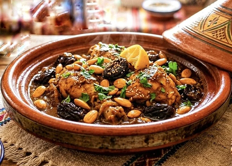 Chicken Tagine with Prunes and Almonds