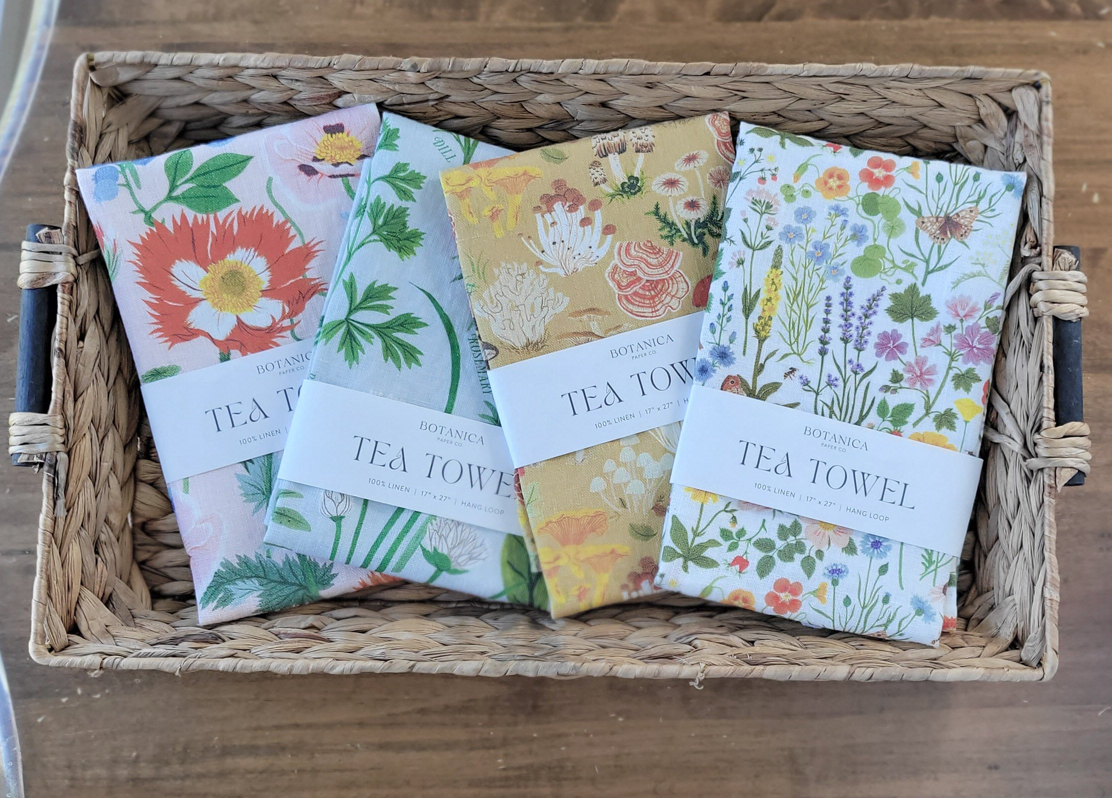 Botanical 100% Linen Tea Towels