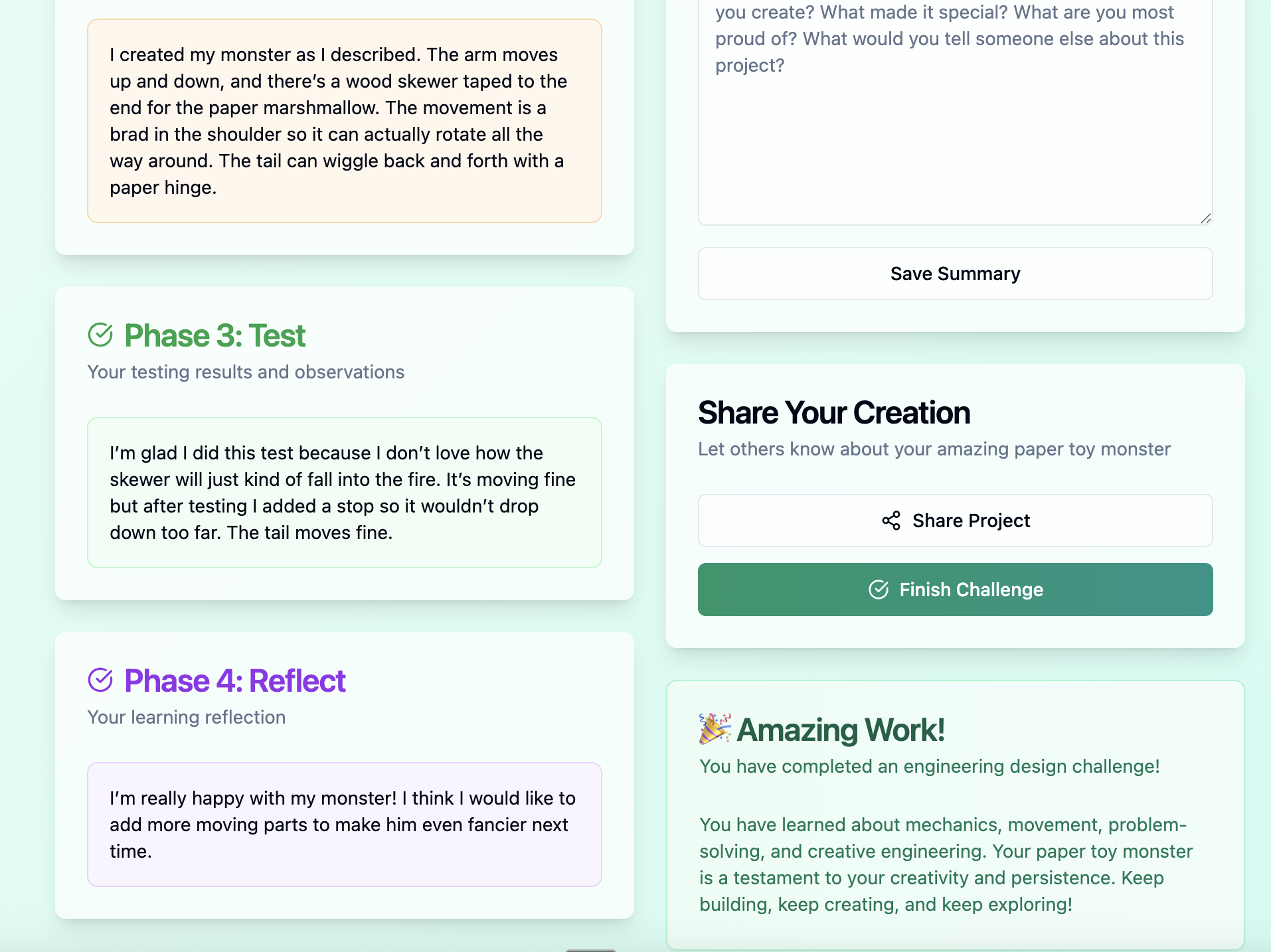 Expo visitors used JigJam to enter their reflections and receive feedback.