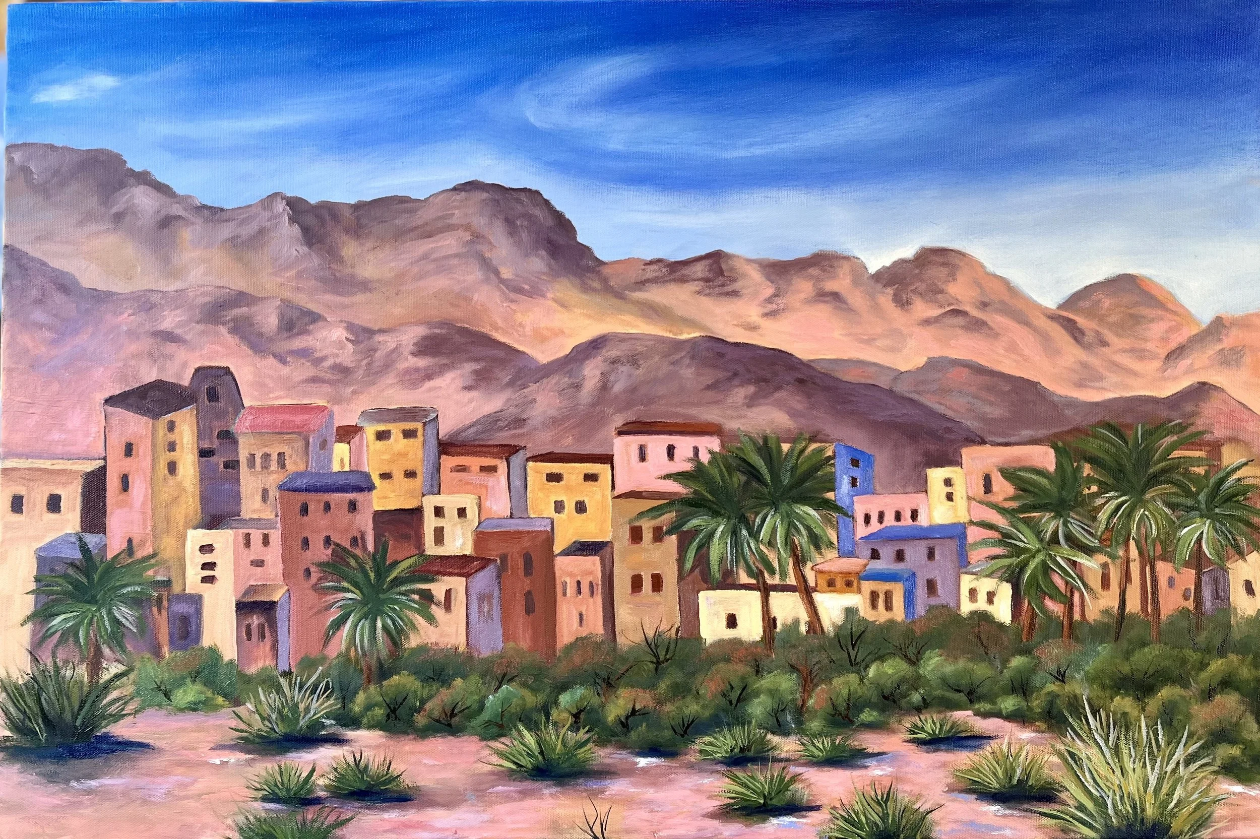 Morocco Village, 30 x 20, oil, Available
