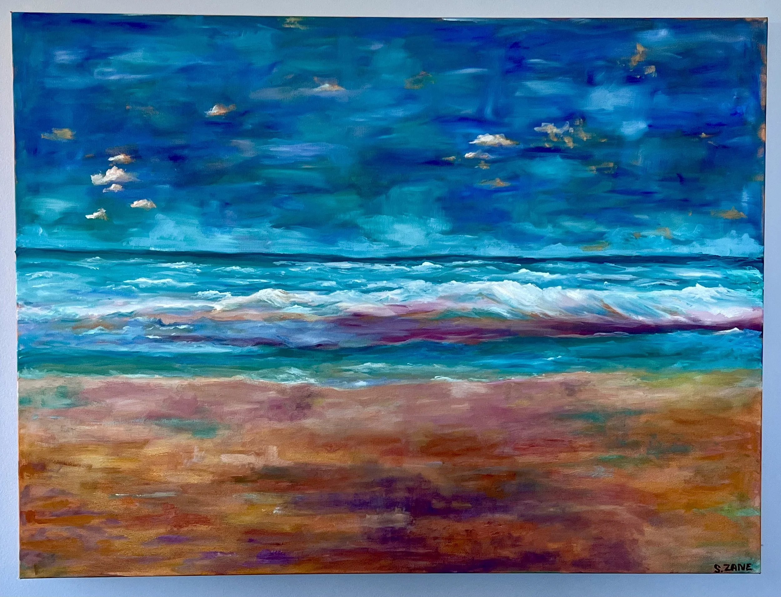 Turbulent Beach, 30 x 34, oil, Available
