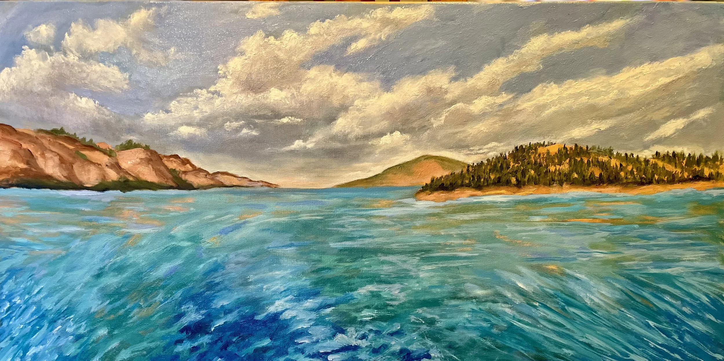 Flathead Lake Montana 2, 24 x 12, oil, Available
