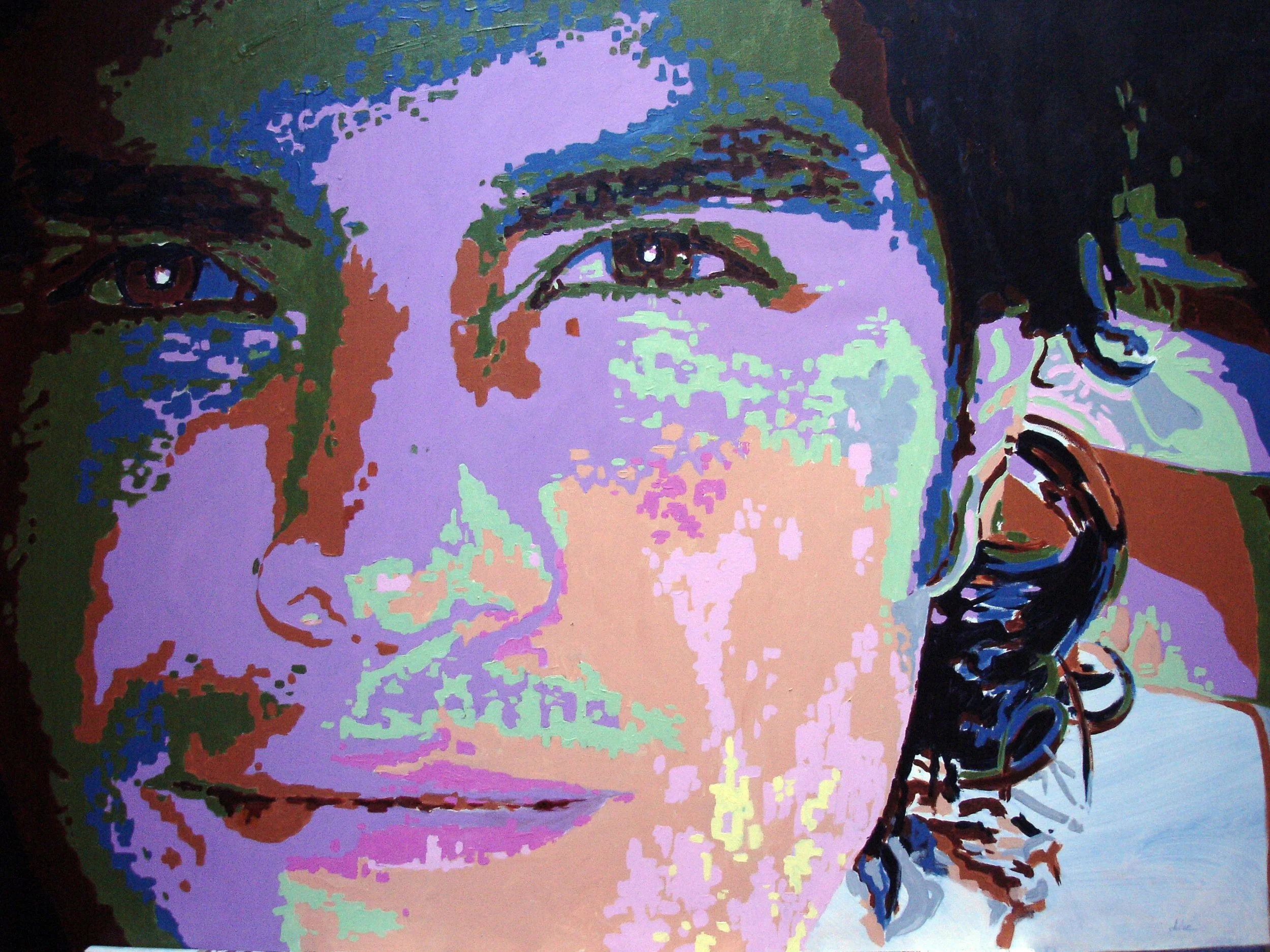 Digital illustration of a woman with glasses, brown hair, and earrings, resting her face on her hand.