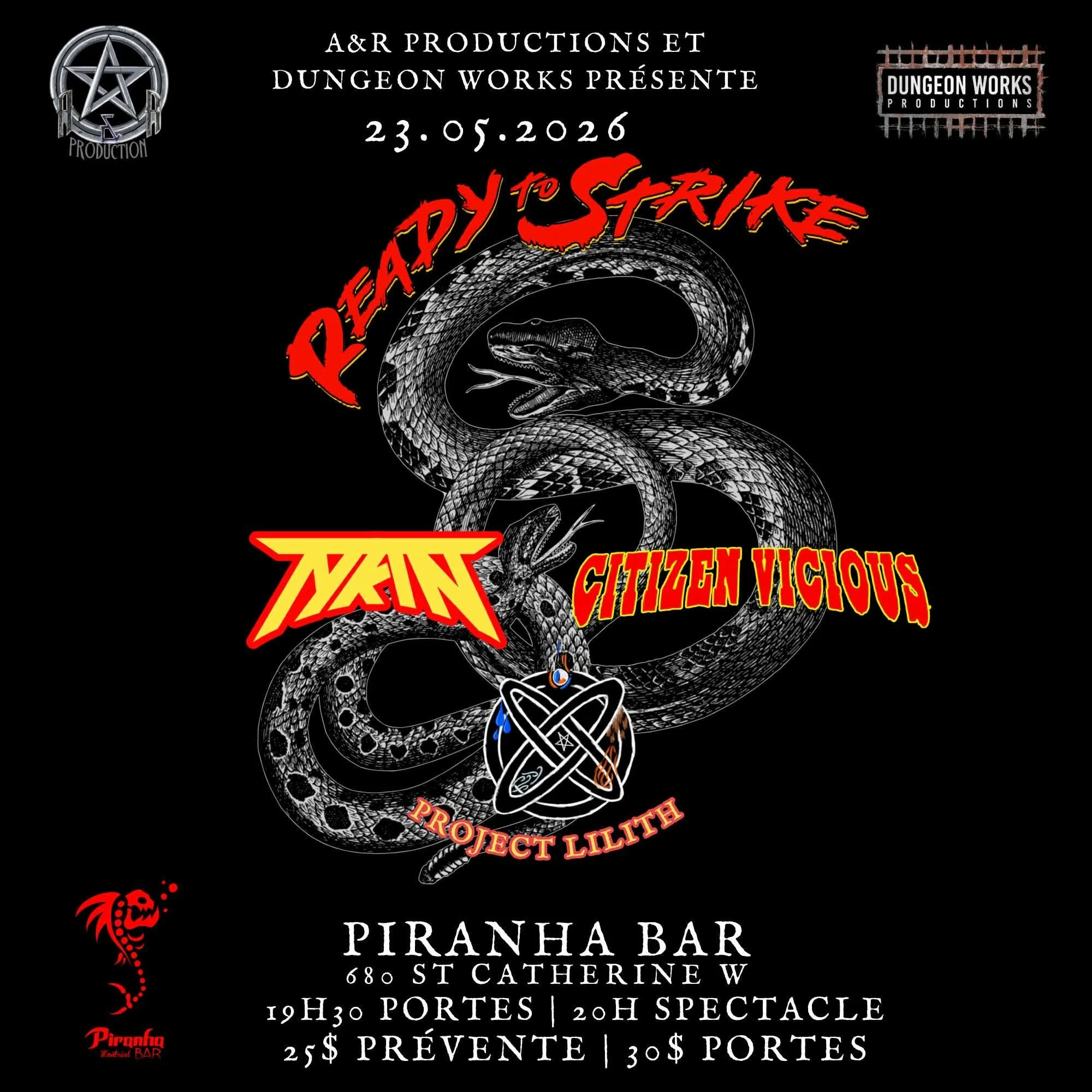 READY TO STRIKE, TYKIN, CITIZEN VICIOUS et PROJECT LILITH