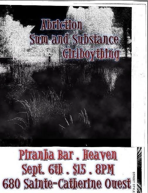ABRICTION, SUM ANS SUBSTANCE et GIRLBOYTHING
