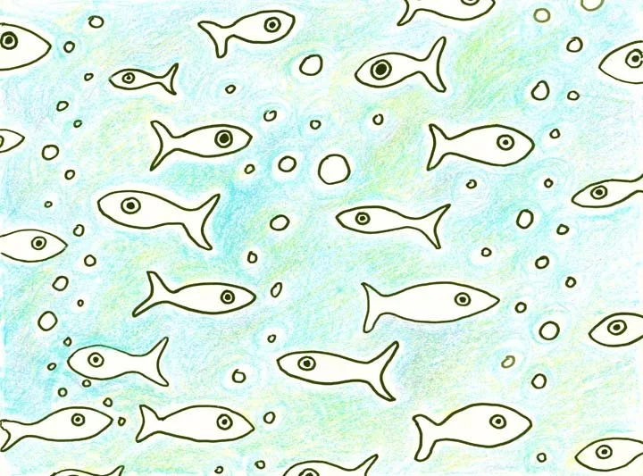 Fishy Bubbles - unframed 8.5 x 11 giclee print