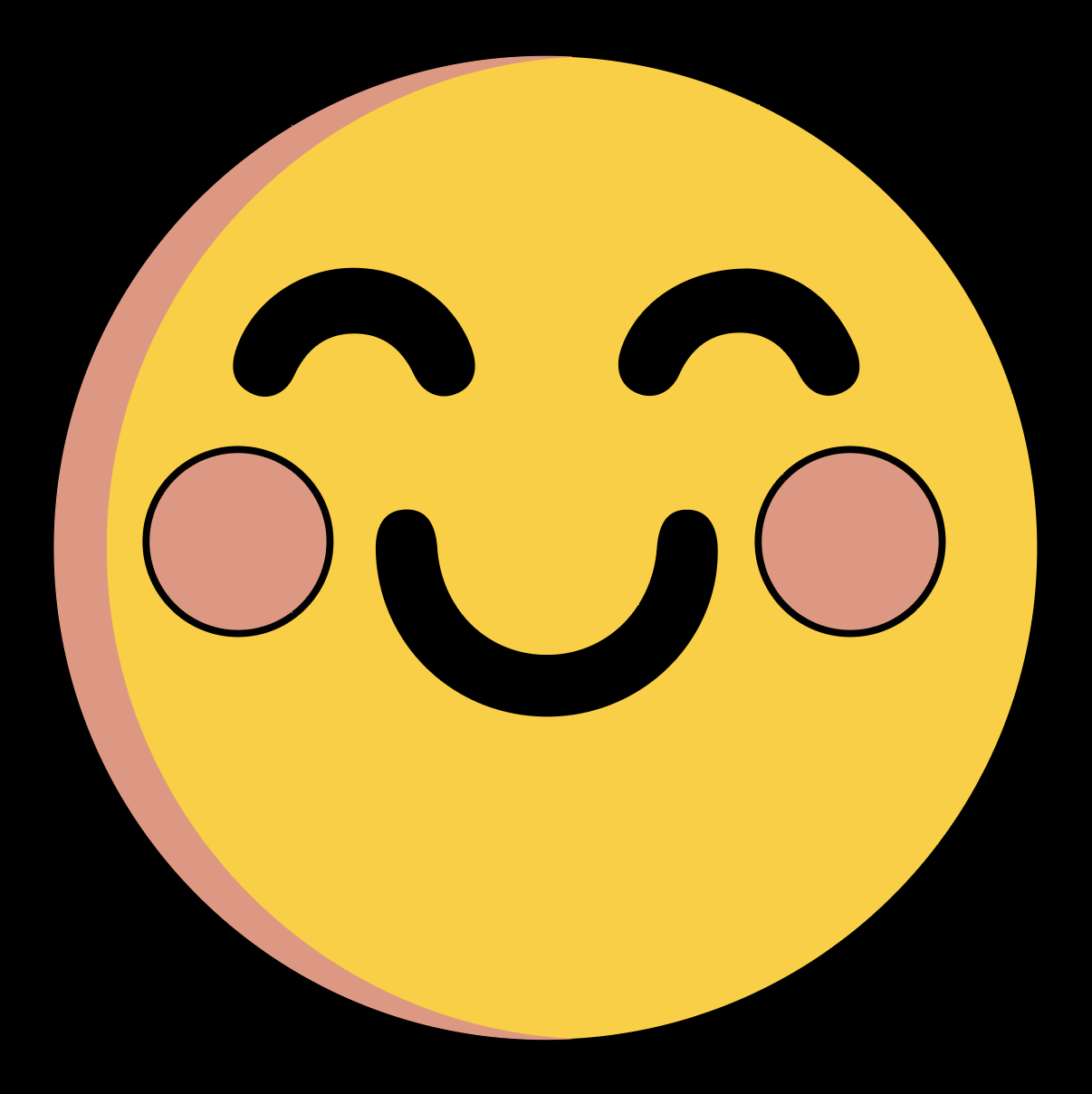 A smiling emoji with closed eyes, rosy cheeks, and a happy expression.
