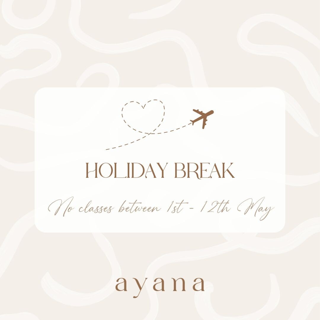 HOLIDAY BREAK

There will be no classes between 1st - 12th May. Apologies for any inconvenience.

We will be back on Monday 15th May for Vinyasa at 6:15pm 🤎

More class times coming soon...

&bull;
&bull;
&bull;
&bull;
&bull;
&bull;
#newclasses #new