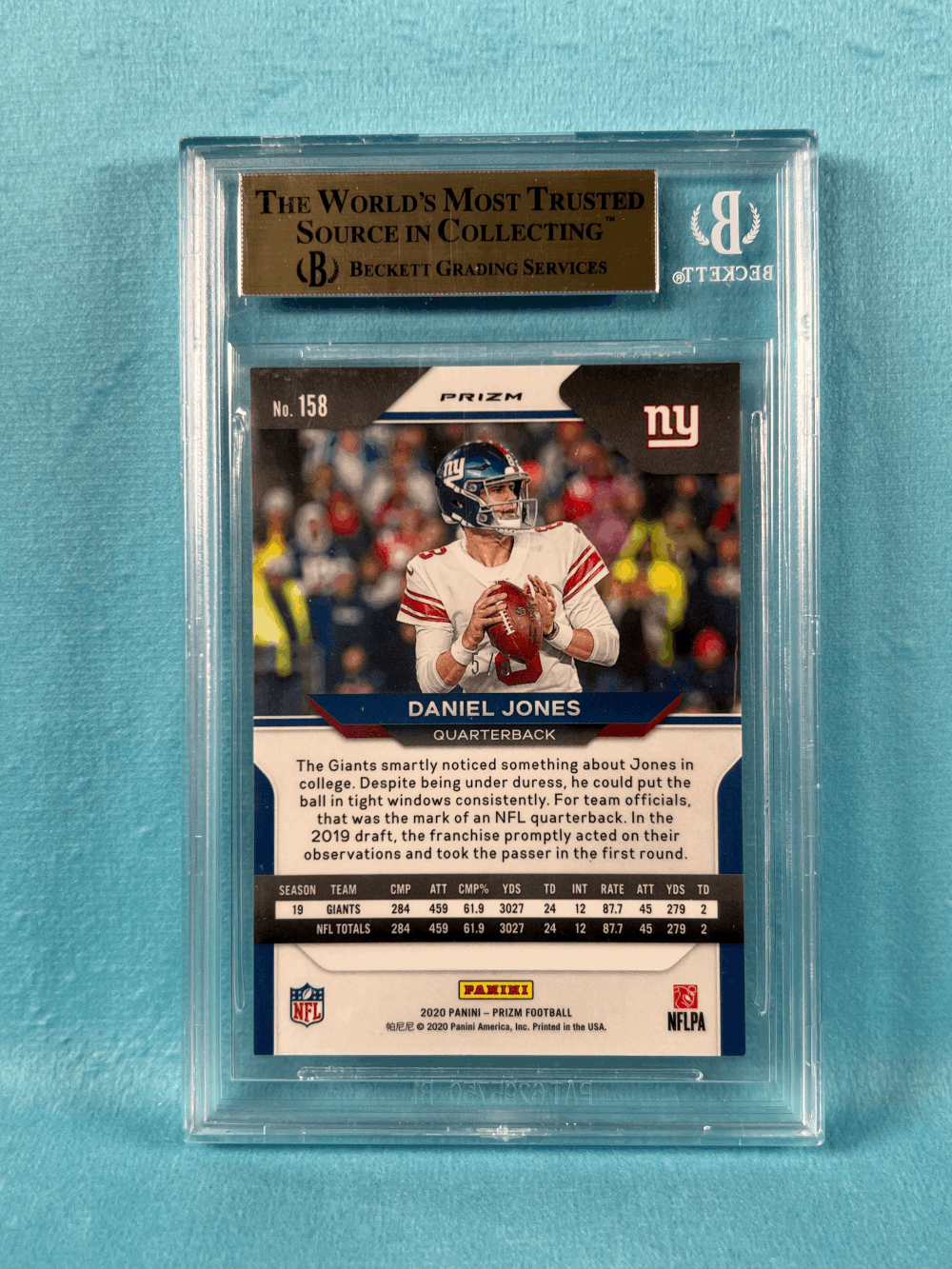 2020 Panini Prizm Daniel Jones Gold Vinyl 5/5 BGS 9.5