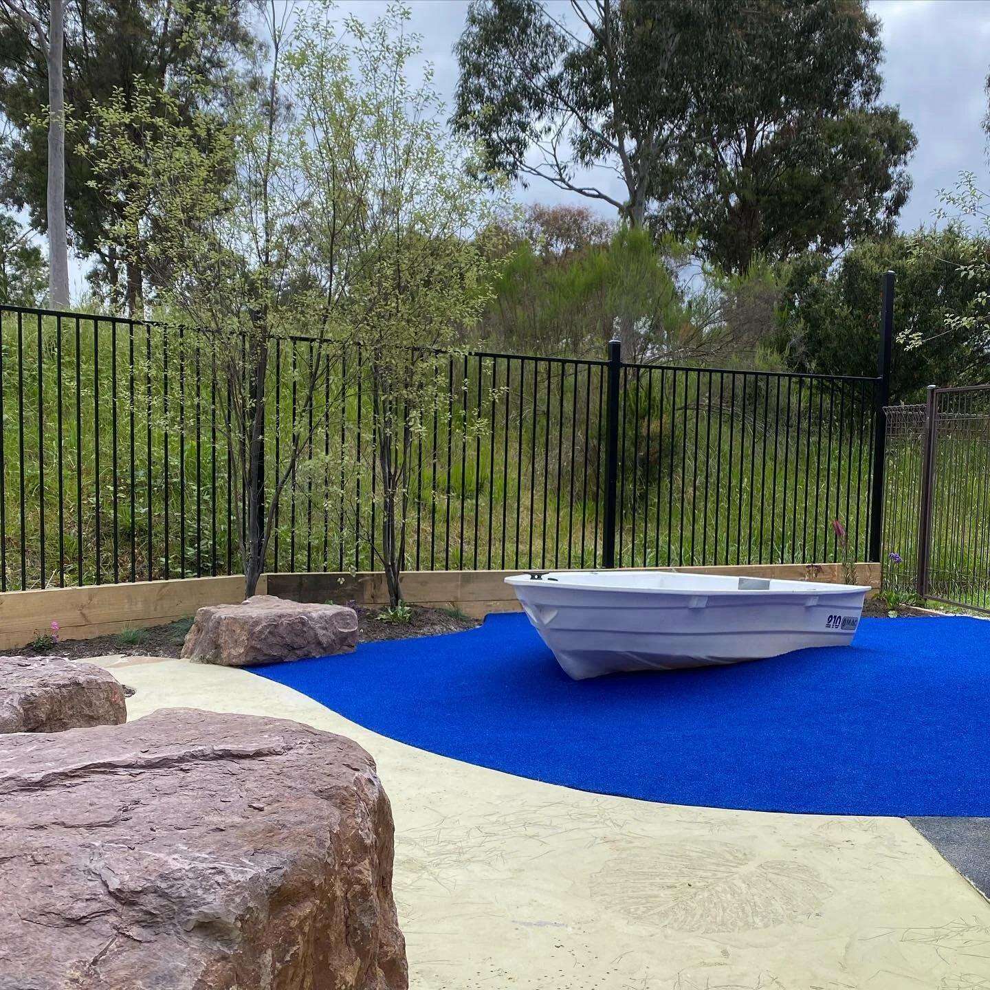 The boats in at deep creek childcare. Huge thanks to @artcourts for laying the turf for us at short notice.