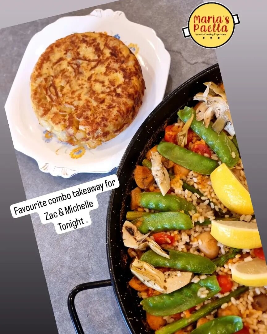 Last day before Easter Holidays.
I hope you all have great time with the family. Maybe the easter bunny dropp something like in the foto to your door. 

Best selling combo Spanish Omelette + 6 People Vegetarian Paella.
Perfect for you check your vegg