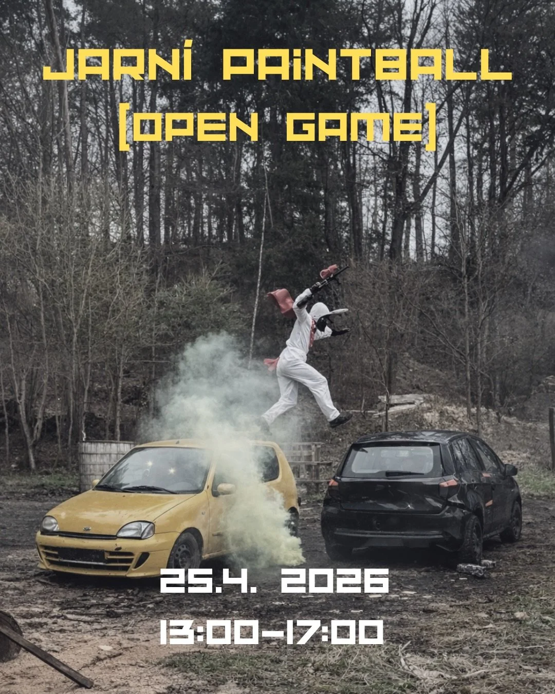 JARN&Iacute; OPEN GAME
25. 4. 2026 

💰 Vstupn&eacute;:
&ndash; vlastn&iacute; vybaven&iacute;: 250 Kč
&ndash; mini set: 599 Kč (200 kuliček + v&yacute;bava)
&ndash; Rambo set: 999 Kč (500 kuliček + smoke + gran&aacute;t + v&yacute;bava)

🕒 Harmonog