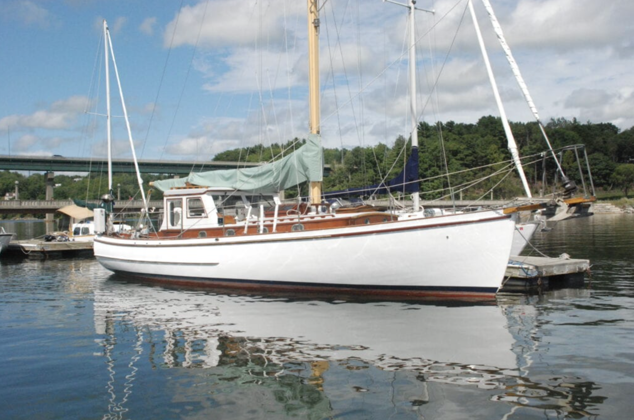 1938 Concordia Motorsailor. Asking $128,500. (Brokerage: Artist boat works. Yacht is in Belfast, Maine.) More information: 